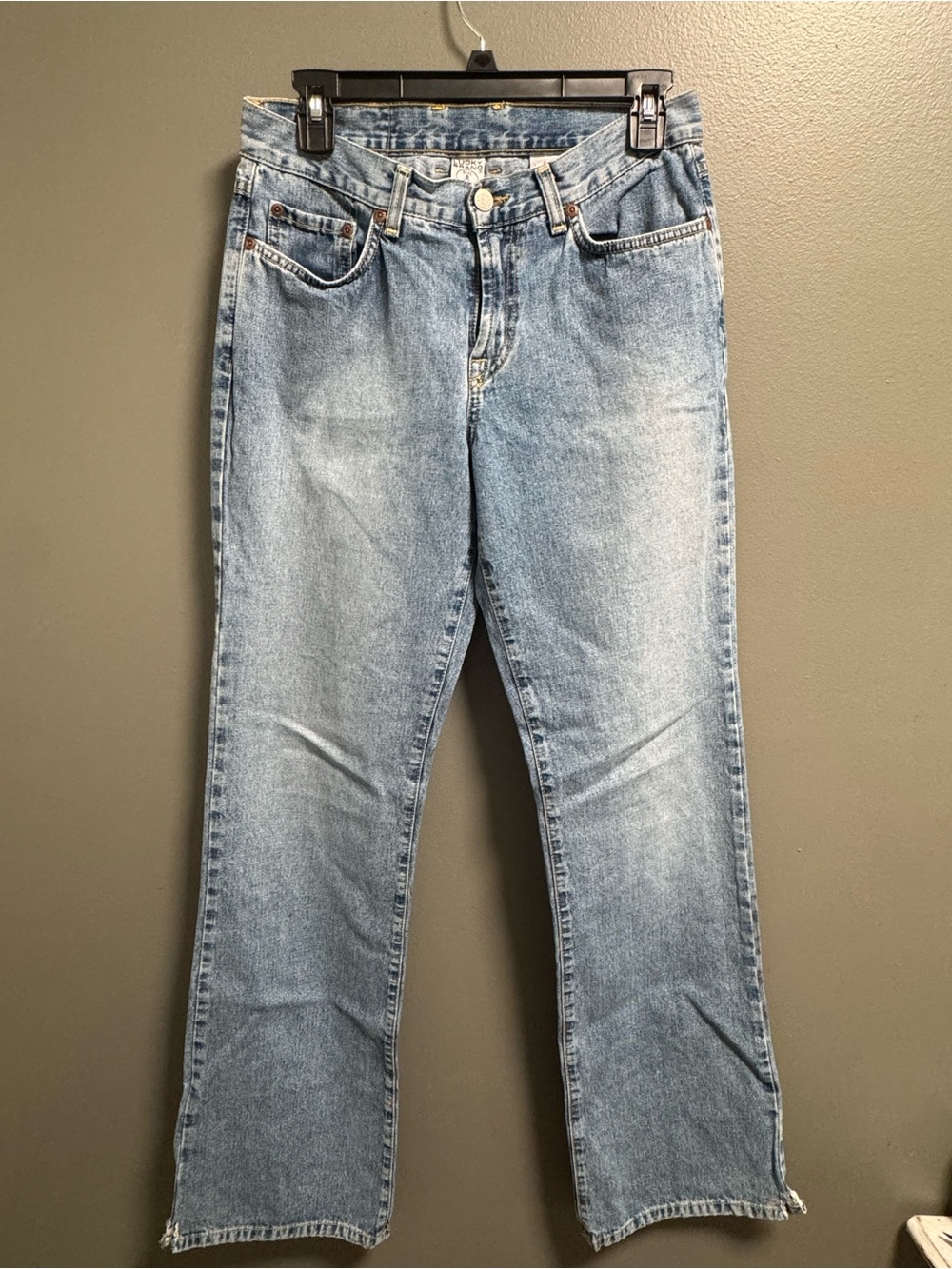 Lucky Brand Dungarees by Gene Montesano Peanut Pant Light Blue Denim Jeans 8/29